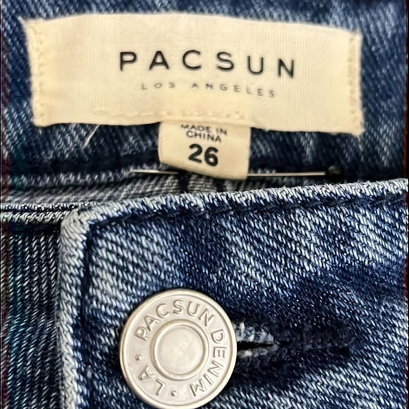 PacSun Vintage Contrast Side Panel Denim Skirt - Size 26 - Picture 5 of 8